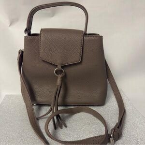 ELEGANT Taupe Faux Leather Handbag NWOT